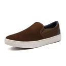 Slip-On Masculino Casual Em Couro Marrom - PRETO